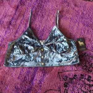 PJ SALVAGE Crushin Bra Top in Silver. NWT